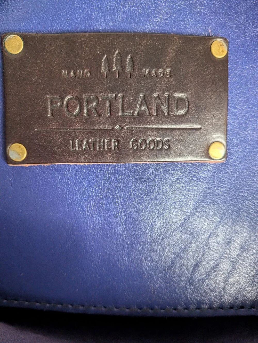 Portland Leather Goods Large Cobalt Blue Zipper Tote Bag